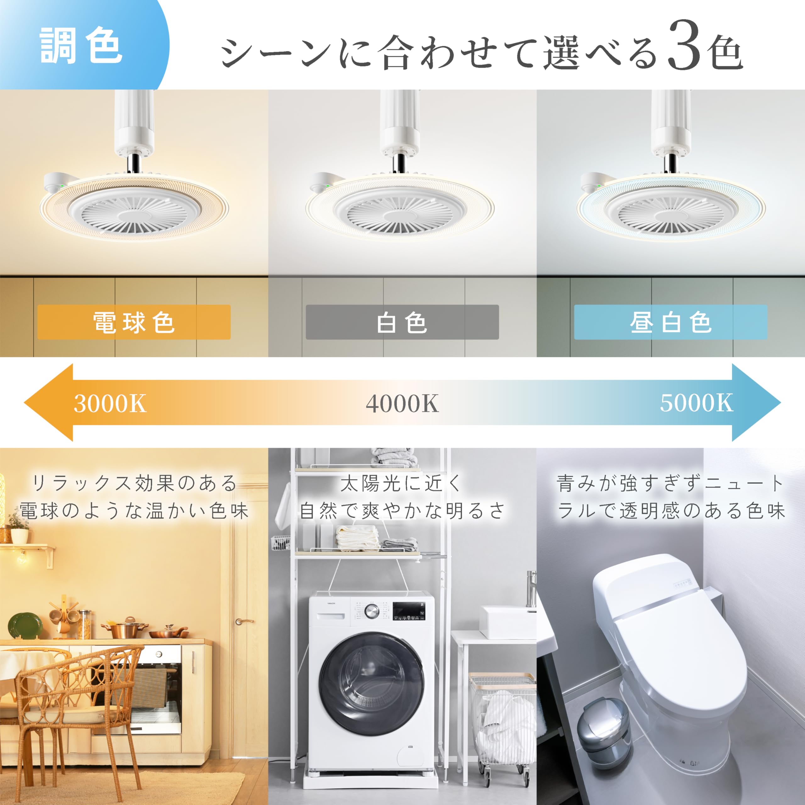 Amazon | [山善] シーリングライト ファン付き E26ソケットタイプ 導